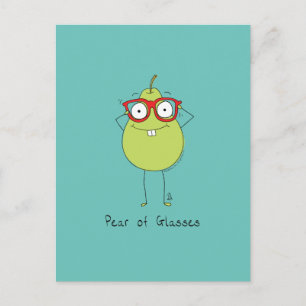 Pear of Glasses Cute & Funny Postcard