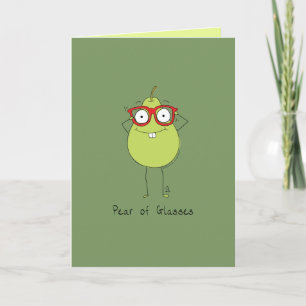 Pear of Glasses Funny & Cute Pear Pun Card