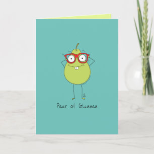 Pear of Glasses Funny & Cute Pear Pun Card