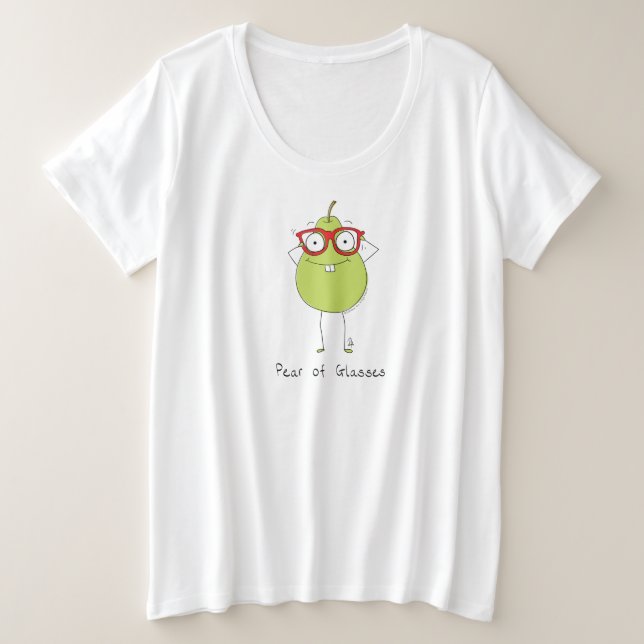 Pear of Glasses Funny Women's Plus Size T-Shirt (Design Front)