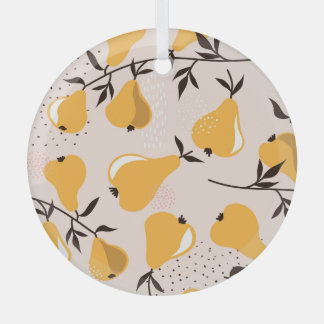 Pear Paradise: Colourful Overlaps Glass Tree Decoration