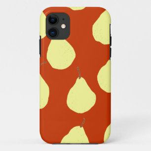 pear pattern red and cream yellow iPhone 11 case