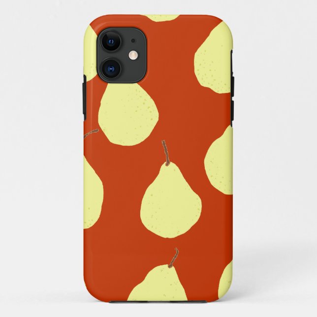 pear pattern red and cream yellow Case-Mate iPhone case (Back)