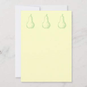 Pear Sketch. Line drawing in light green.