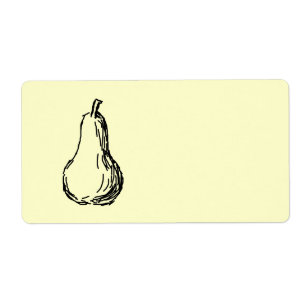 Pear Sketch. Line illustration in Black.