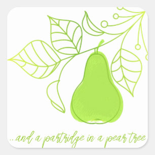 Pear  square sticker