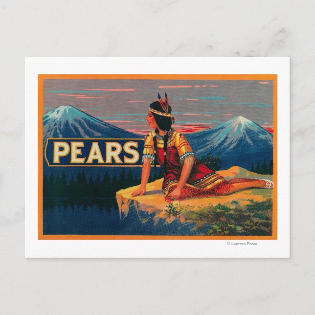 Pear Stock Crate Label Postcard (Front)