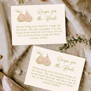 Pear Themed Recipe for the Bride Bridal Shower Enclosure Card