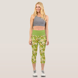 Pear Tree Branches & Pears Pattern Capri Leggings