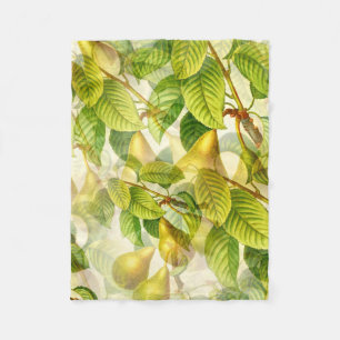 Pear Tree Branches & Pears Pattern  Fleece Blanket