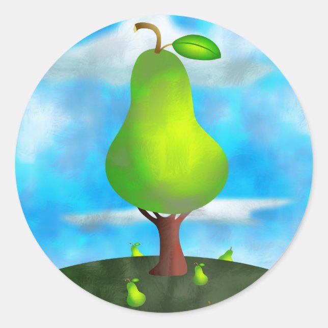Pear Tree Classic Round Sticker (Front)