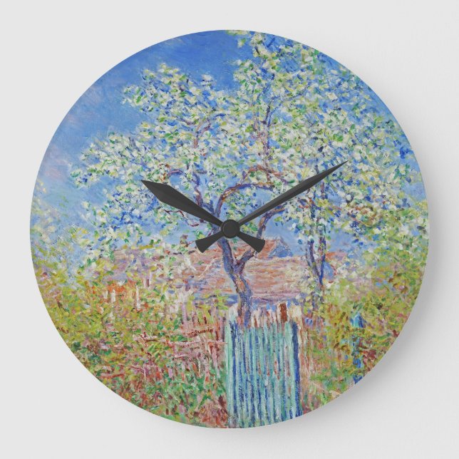 Pear Tree in Flower - Claude Monet Large Clock (Front)