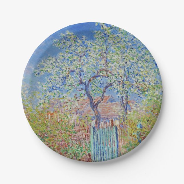 Pear Tree in Flower - Claude Monet Paper Plate (Front)