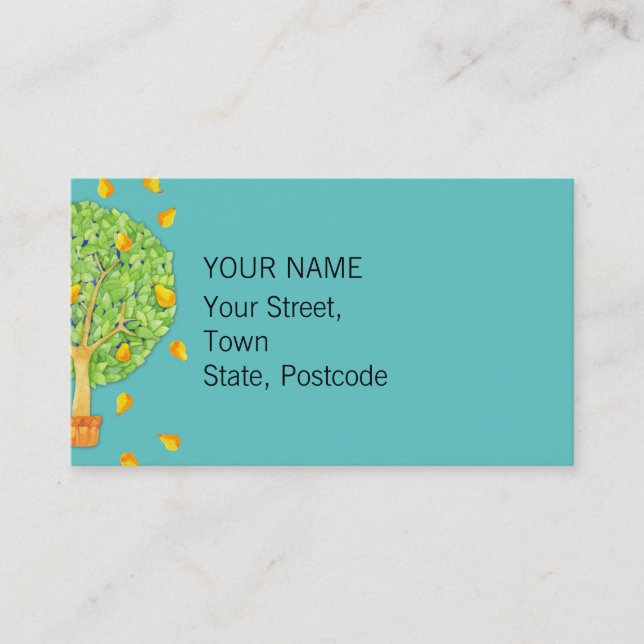 Pear Tree teal Business Card (Front)