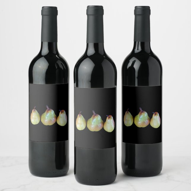 Pear Trio Wine Label (Bottles)