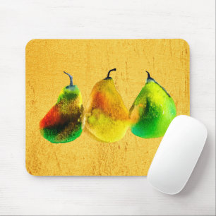 Pear watercolor green fruit mouse pad