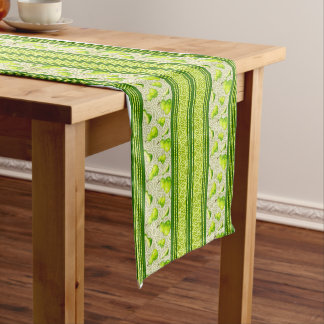 Pear Watercolor Stripes and Circles Short Table Runner