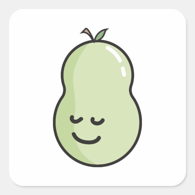 Pear with a smile square sticker (Front)