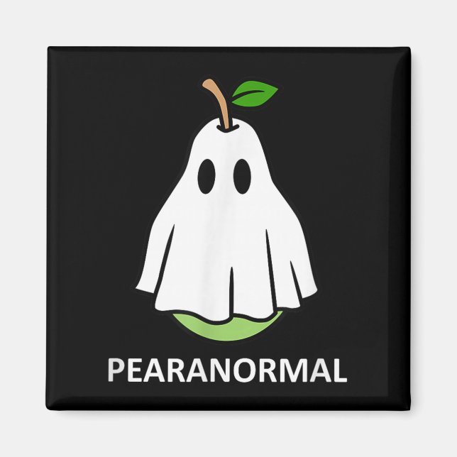 Pearanormal Cute Ghost Pear Halloween Costume Funn Magnet (Front)