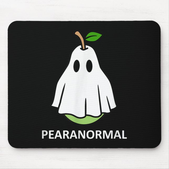 Pearanormal Cute Ghost Pear Halloween Costume Funn Mouse Pad (Front)