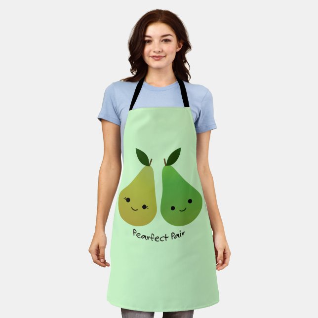 Pearfect Pear Kawaii Pears  Apron (Worn)