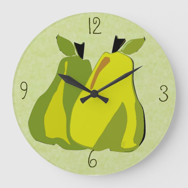 PEARfect Pear (mint) Wall Clock (Front)