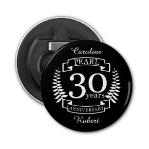 Pearl 30th wedding anniversary 30 years bottle opener