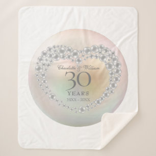 Pearl 30th Wedding Anniversary Chic Elegant Sherpa Blanket