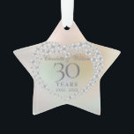 Pearl 30th Wedding Anniversary Ornament<br><div class="desc">Featuring a beautiful pearls heart,  this chic 30th wedding anniversary keepsake can be personalised with your special pearl anniversary information on a pearl background. Designed by Thisisnotme©</div>
