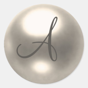 Pearl A monogram wedding seal