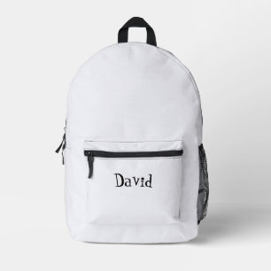 Pearl and Black Personalised Name  Printed Backpack