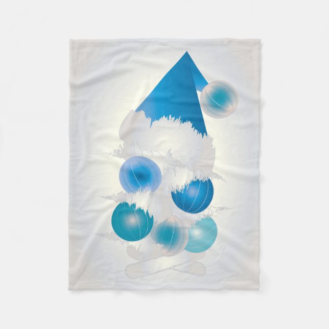 Pearl and blue for Christmas Fleece Blanket (Front)