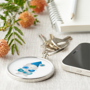 Pearl and blue for Christmas Key Ring