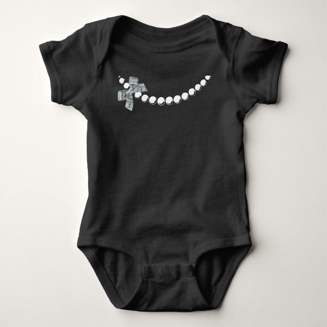 Pearl and Bow Baby Jersey Bodysuit (Front)