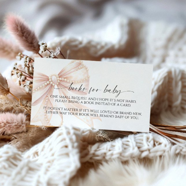 Pearl and Bow Book for Baby Enclosure Card (Creator Uploaded)