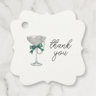 Pearl and Bow Bridal Shower "Thank You" Tag