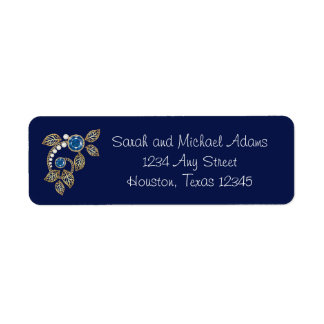Pearl and Gold Filigree Return Address Label