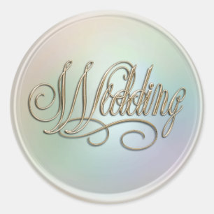 Pearl and Gold Wedding Envelope Seal