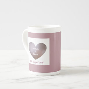 Pearl and purple wedding or anniversary gift cup