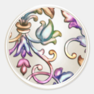 Pearl and Rainbow Damask Envelope Seal