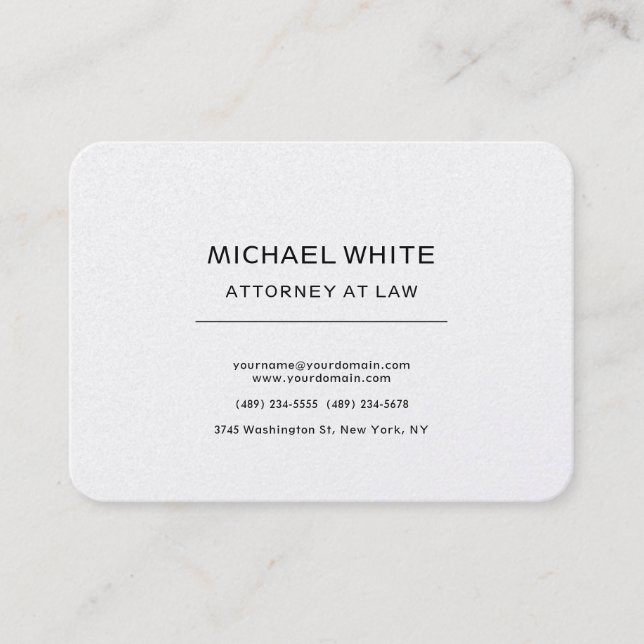 Pearl Attorney at Law Minimalist Professional Business Card (Front)