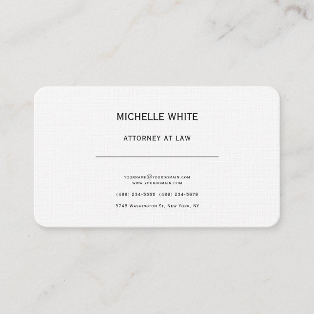 Pearl Attorney at Law Minimalist Professional Business Card (Front)