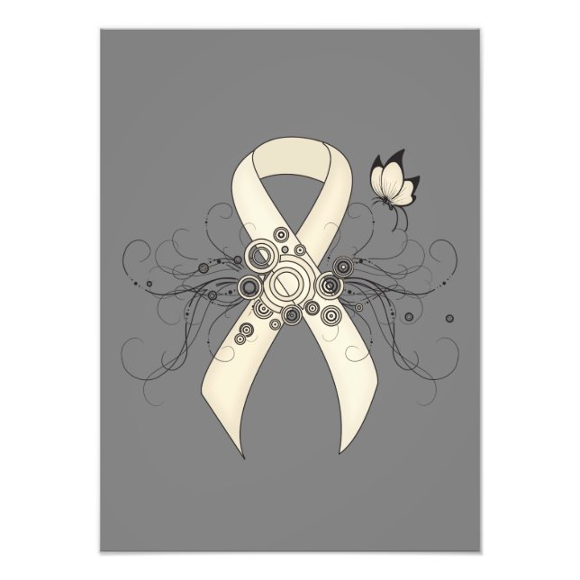Pearl Awareness Ribbon Butterfly Photo Print (Front)