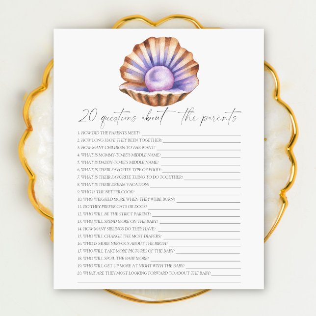 pearl baby shower - 20 questions about the Parents (Creator Uploaded)