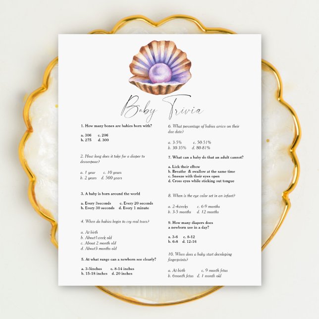 Pearl baby shower - Baby Trivia game (Creator Uploaded)