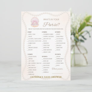 Pearl Baby Shower Game - Editable Name, 5x7 Invitation