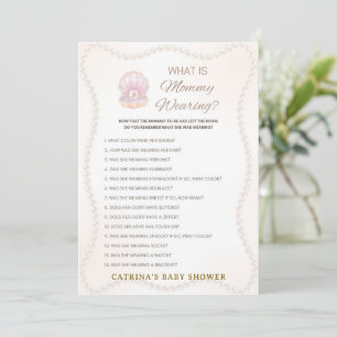 Pearl Baby Shower Game - Editable Name, 5x7 Invitation