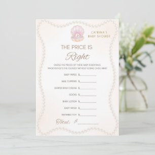 Pearl Baby Shower Game - Editable Name, 5x7 Invitation