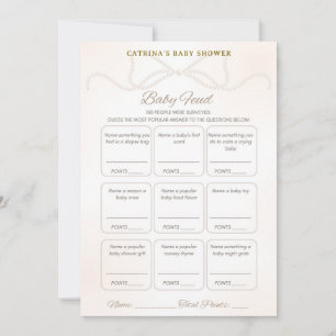Pearl Baby Shower Game - Editable Name, 5x7 Invitation