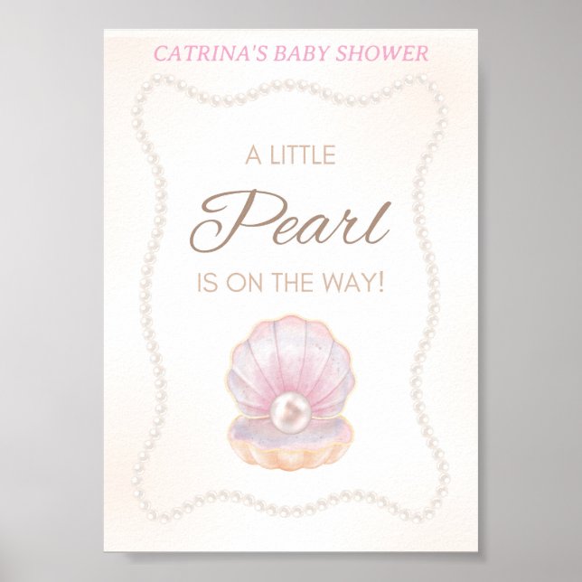 Pearl Baby Shower Game Sign (Front)